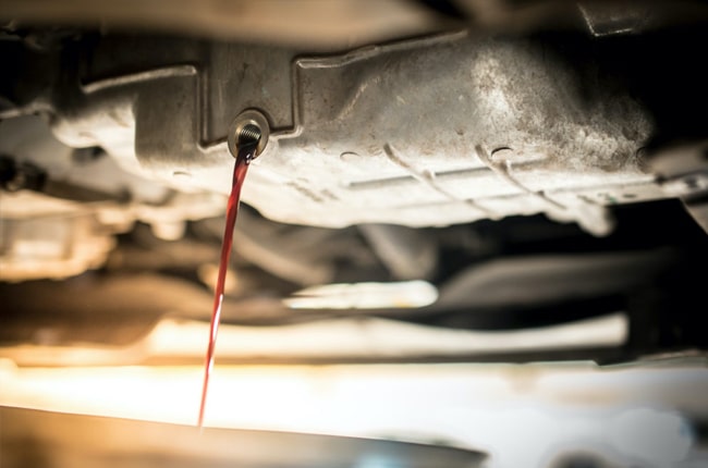 engine oil leak due to rear end collision